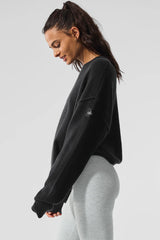 Unisex Wool Cashmere New Class Crewneck Sweater - Black