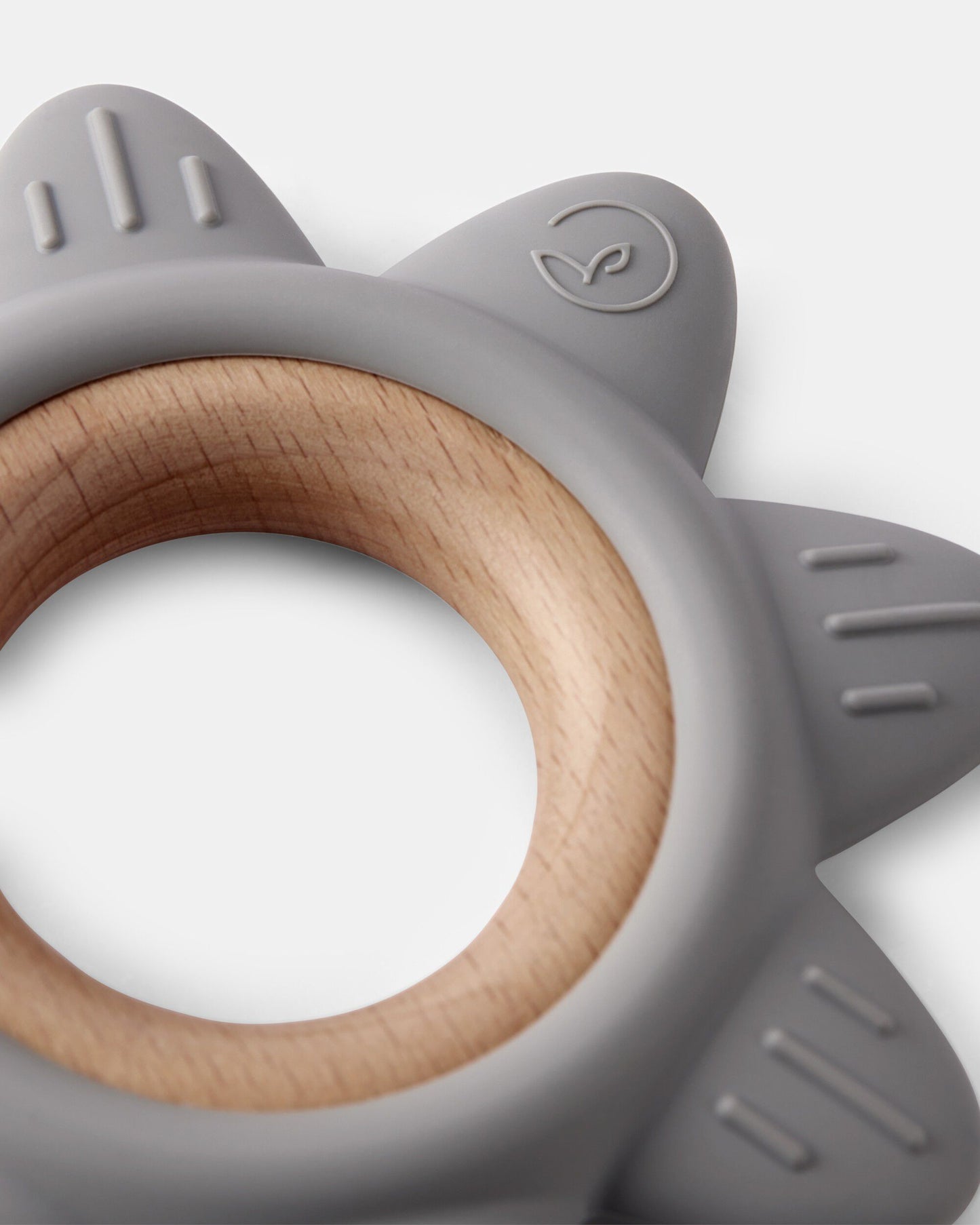 Baby Little Planet Silicone &  Wood Teether - Grey