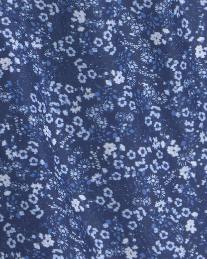 Girls Floral Midweight Jacket - Blue