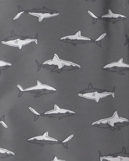 Boys Shark Raincoat - Grey