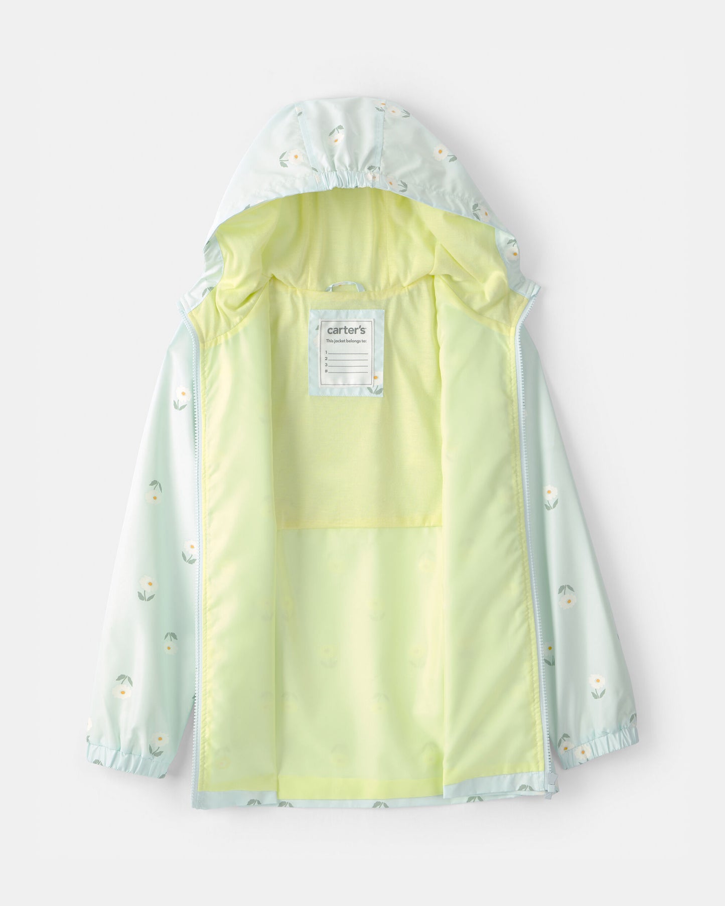 Girls Floral Raincoat - Blue
