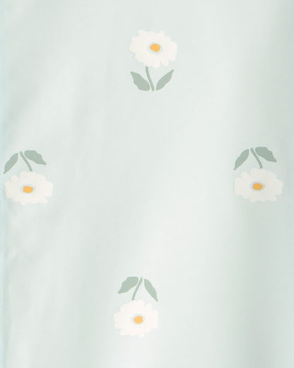 Girls Floral Raincoat - Blue