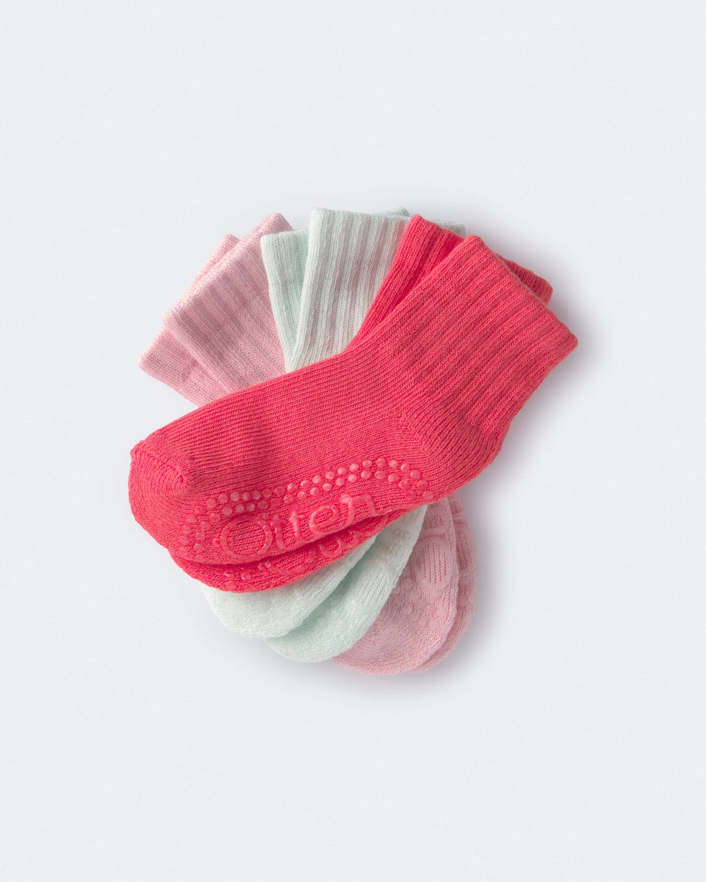 Toddler Girl 3-Pack No-Slip Ankle Socks - Pink/Blue