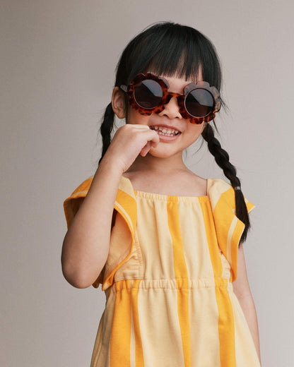 Toddler Girl Scalloped Tortoise Sunglasses - Brown