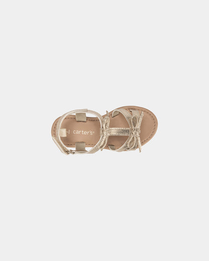 Toddler Girl Metallic Bow Sandals - Gold