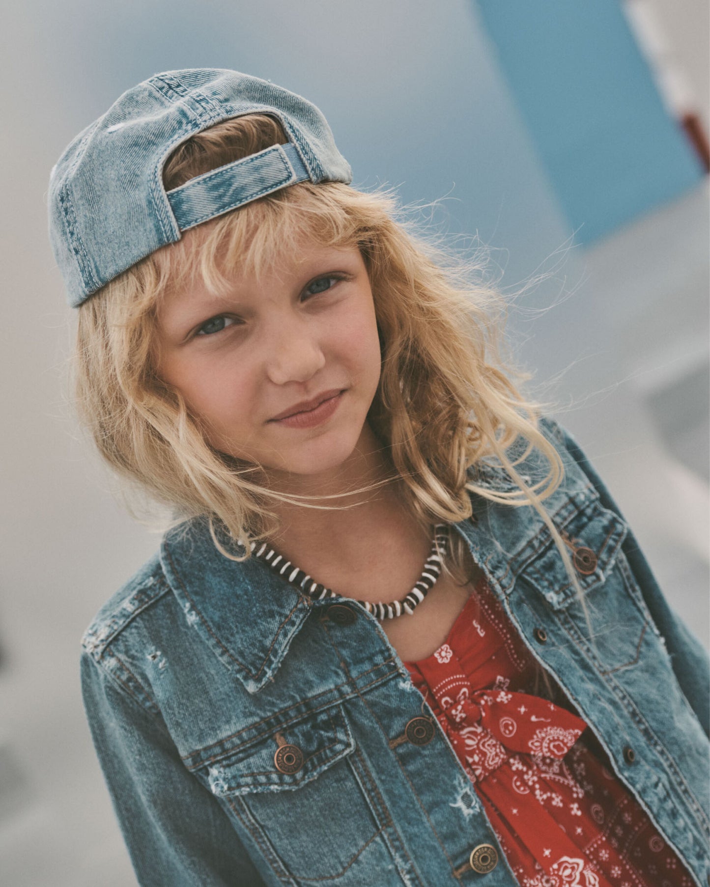 Girls Sleeveless Bandana Dress - Red