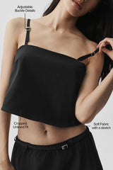Cropped Connection Tank - Black
