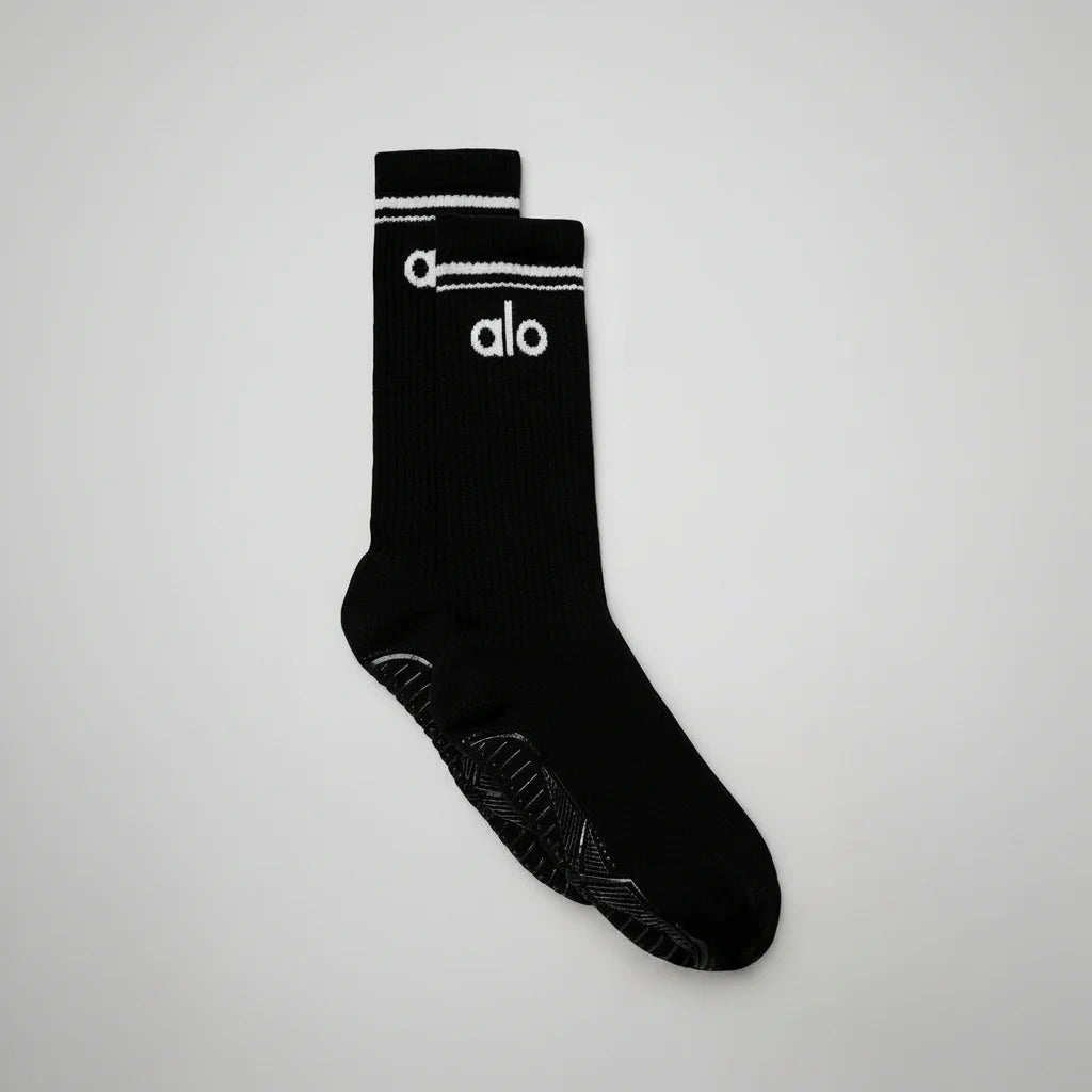 Women's Throwback Barre Sock - Black/White