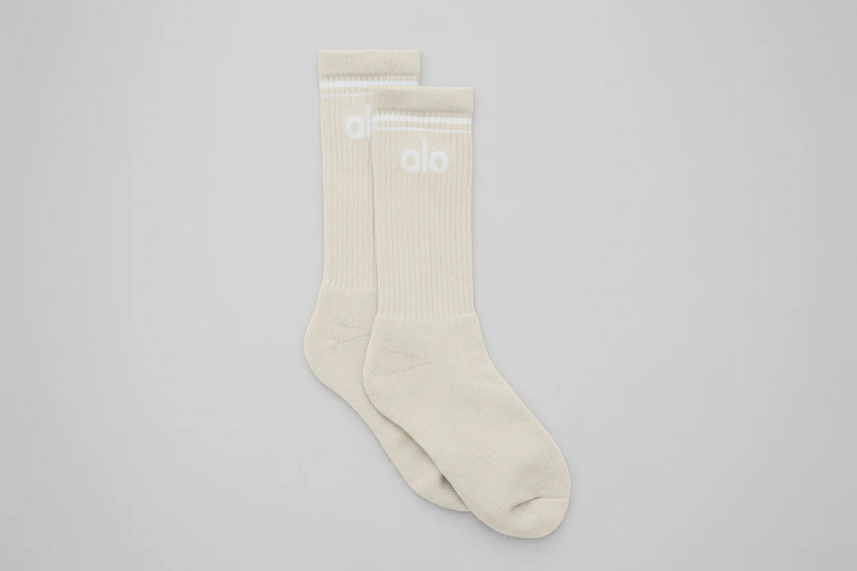 Unisex Throwback Sock - Bone/White