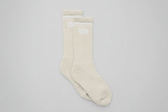 Unisex Throwback Sock - Bone/White