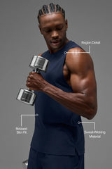 ALO Vapor Muscle Tank - Navy