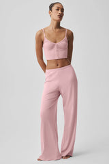 Ribbed Delicate Lounge Tank - Vintage Pink