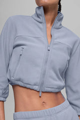 Polar Fleece Retreat Cropped Jacket - Winter Frost