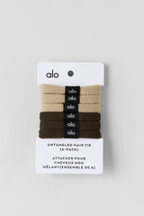 Untangled Hair Tie (6-Pack) - Beige/Espresso