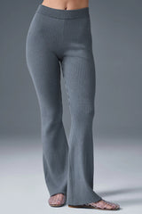 Denim Knit High-Waist Flare Pant - Steel Grey/Anthracite
