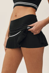 Cotton Cashmere High-Waist My Serve Tennis Skirt - Black/White