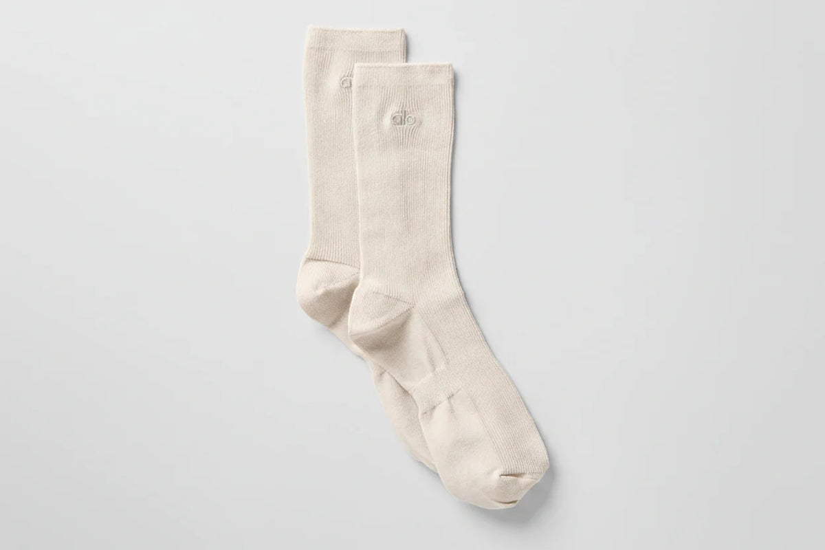 Unisex Half-Crew Understated Sock - Bone