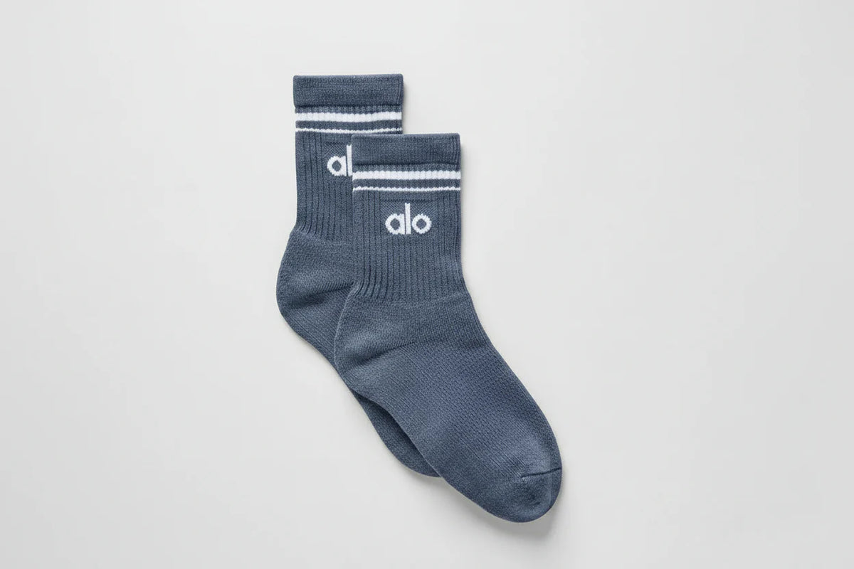 Unisex Half-Crew Throwback Sock - Bluestone/White