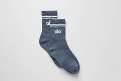 Unisex Half-Crew Throwback Sock - Bluestone/White